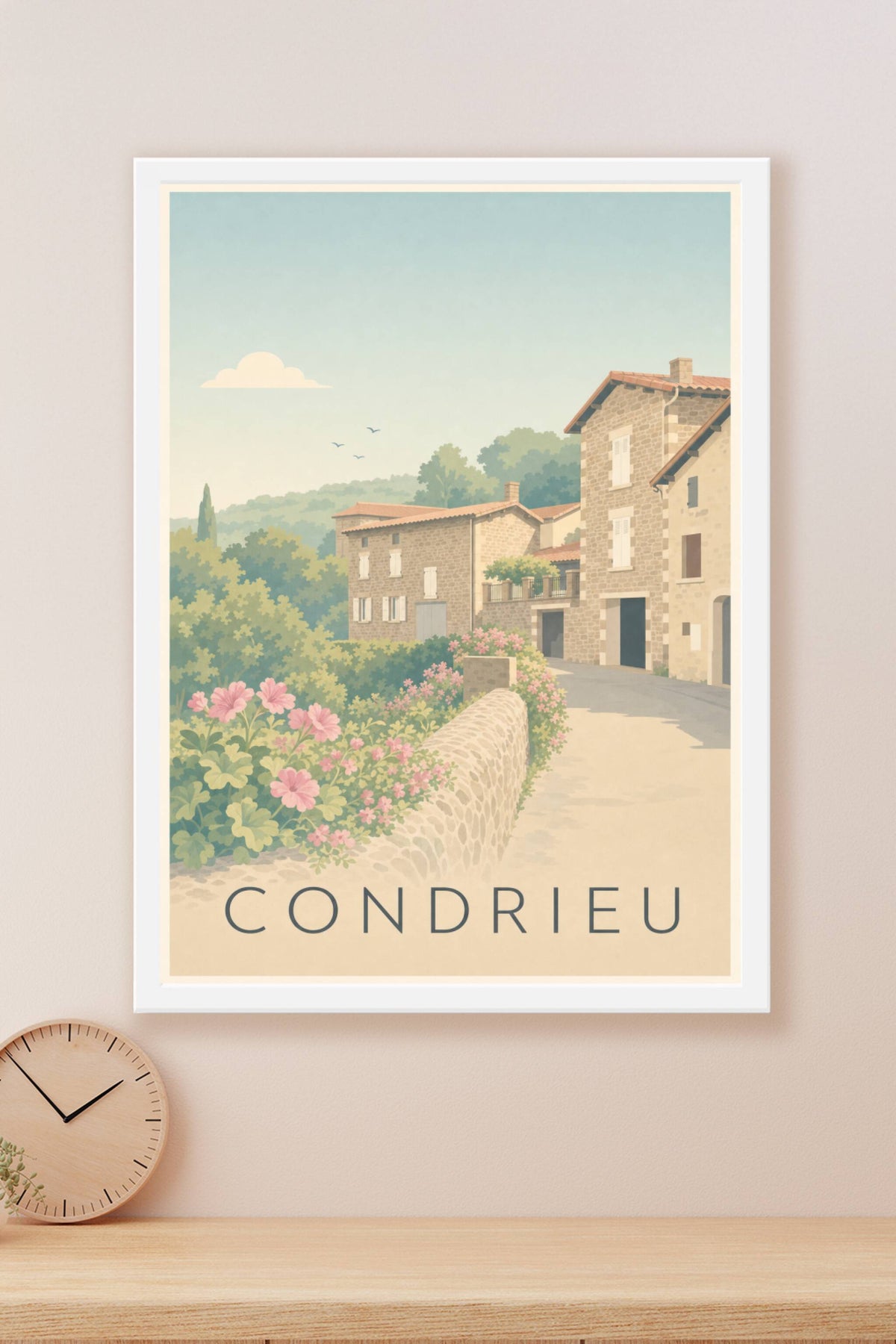 Affiche de Condrieu, poster village de la vallée du Rhône