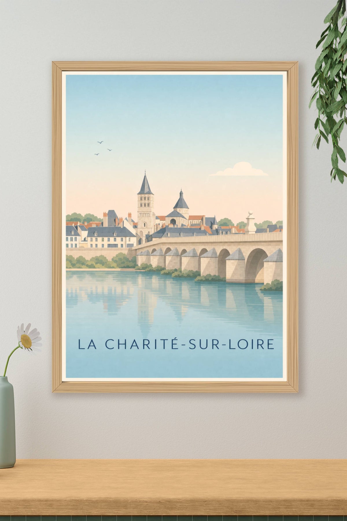 Affiche La Charité-sur-Loire, poster pont en pierre