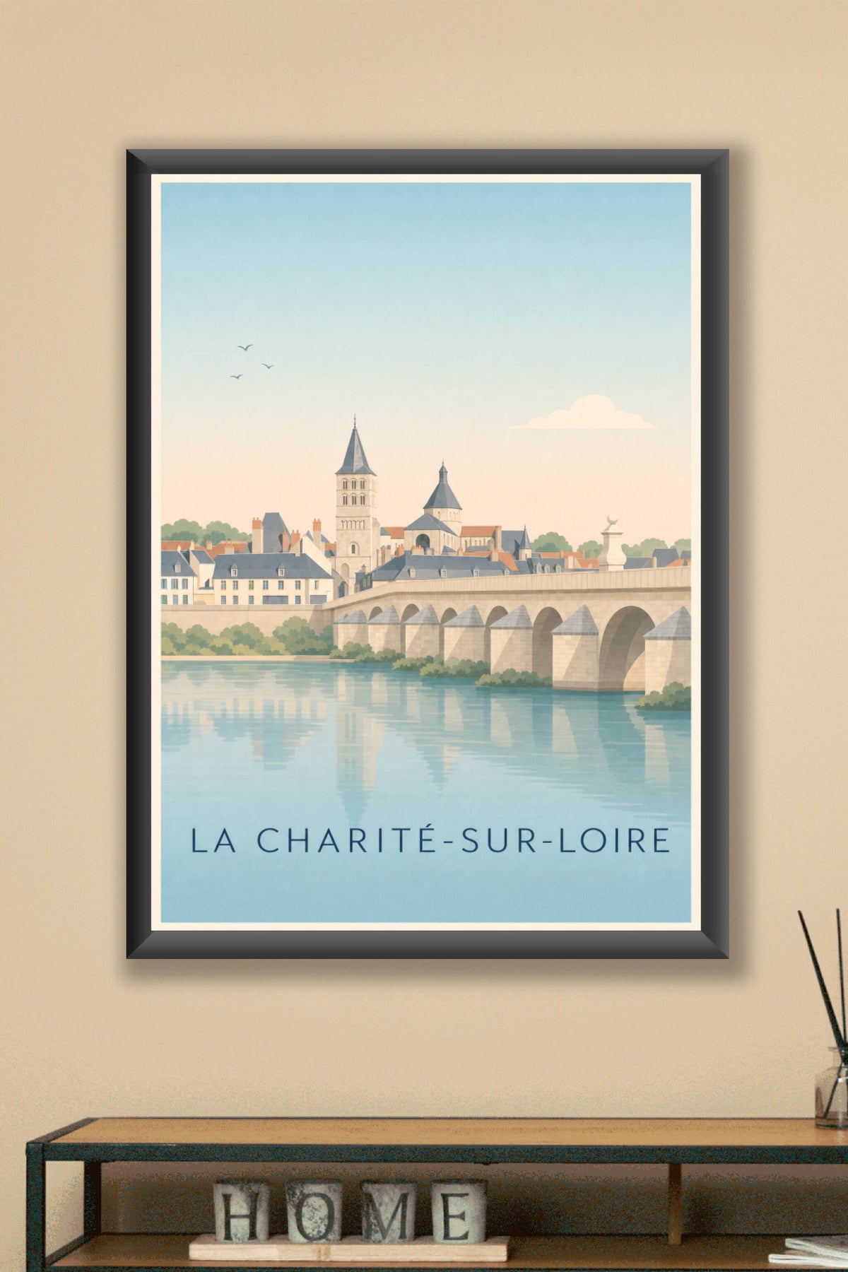 Affiche La Charité-sur-Loire, poster pont en pierre