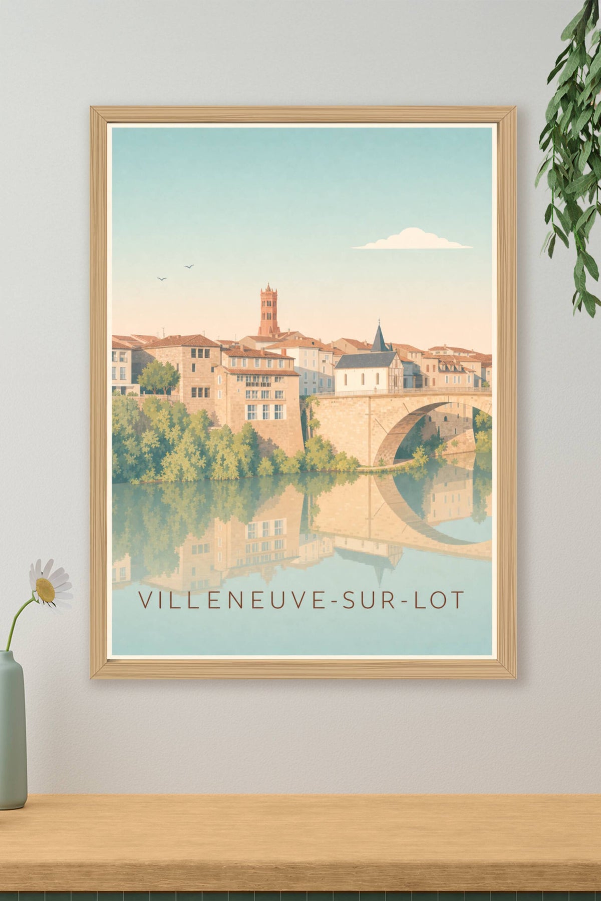 Affiche de Villeneuve-sur-Lot, poster Pont Vieux