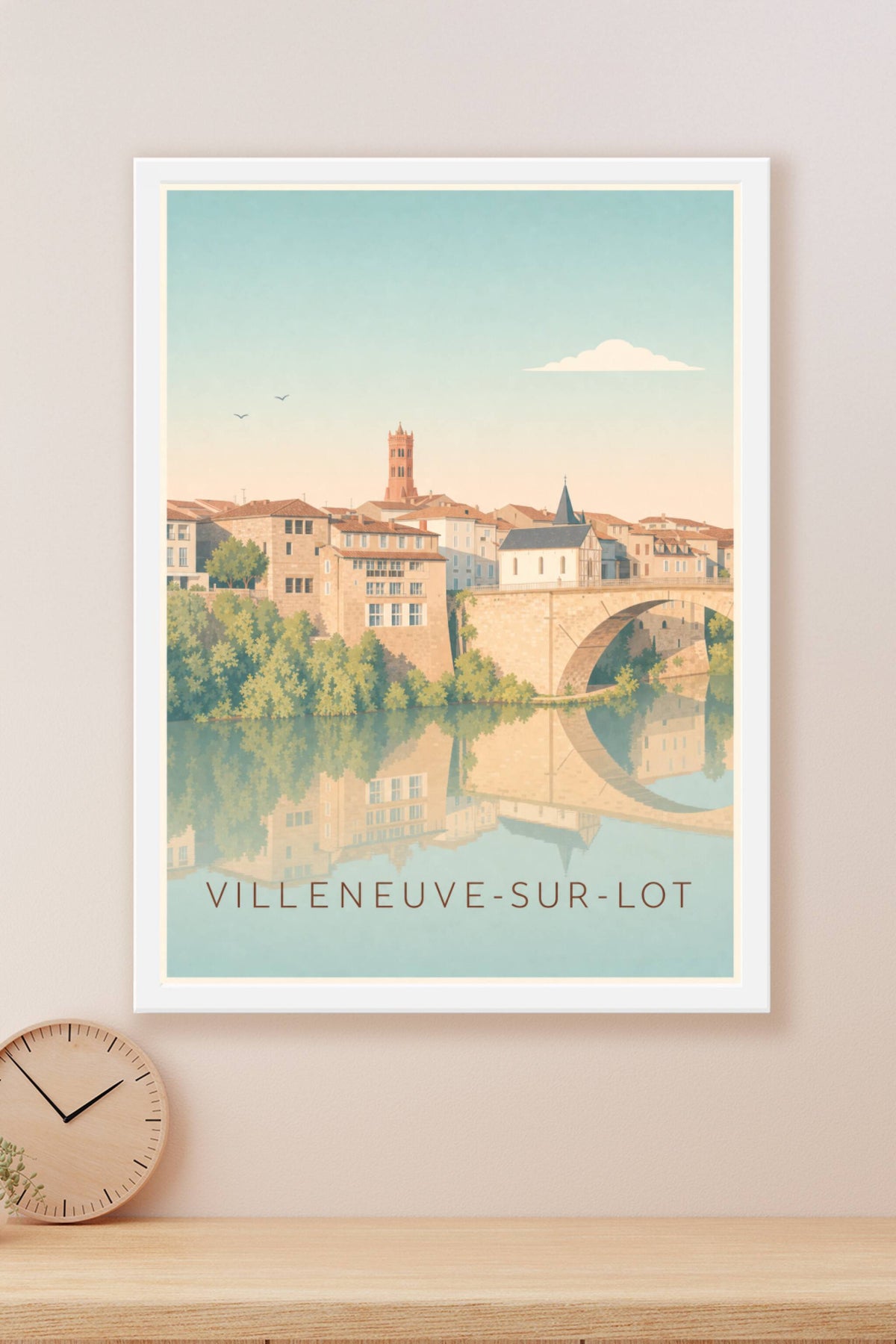 Affiche de Villeneuve-sur-Lot, poster Pont Vieux
