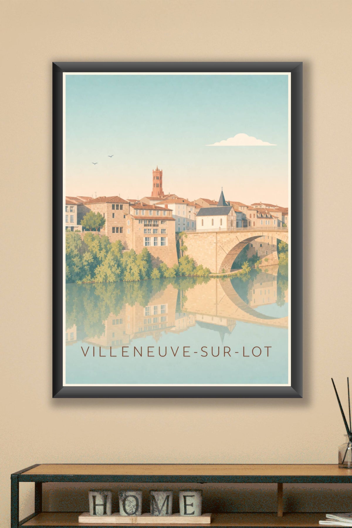 Affiche de Villeneuve-sur-Lot, poster Pont Vieux