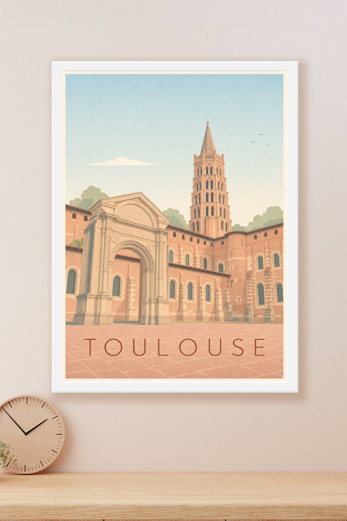 Affiche de Toulouse, poster Basilique Saint-Sernin