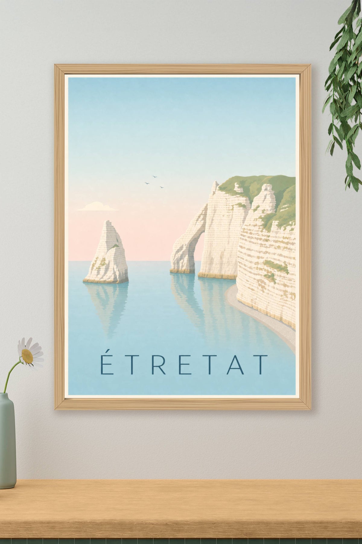 Affiche d'Étretat, poster falaises de craie