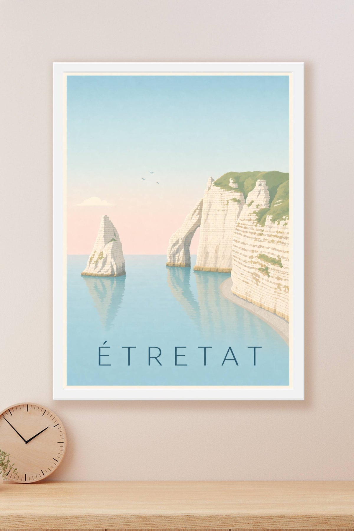 Affiche d'Étretat, poster falaises de craie