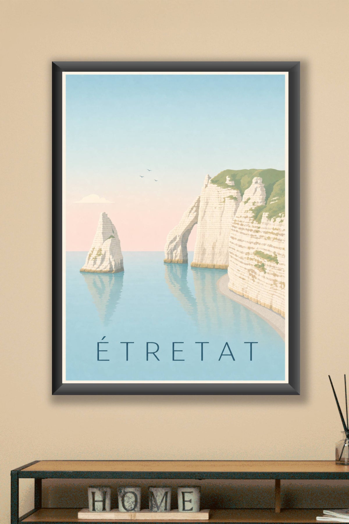 Affiche d'Étretat, poster falaises de craie