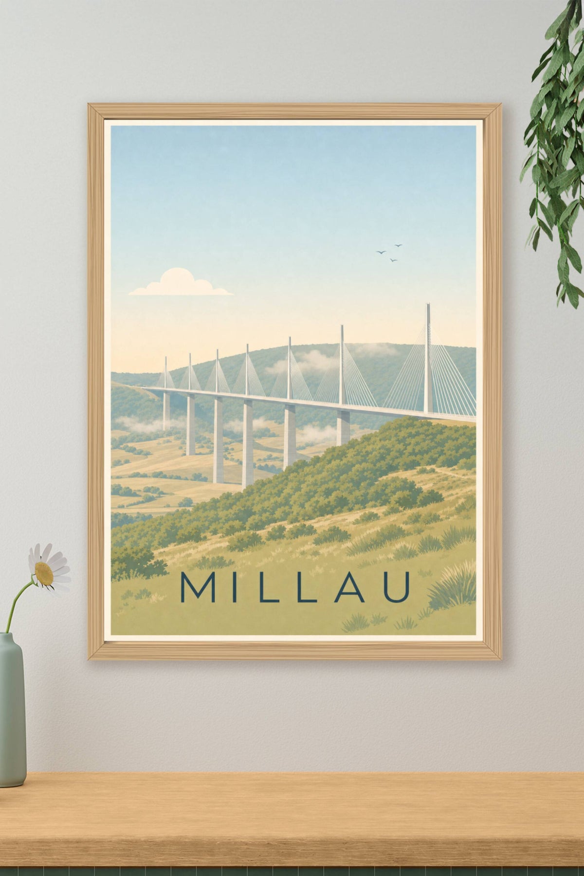 Affiche de Millau, poster du viaduc en Aveyron