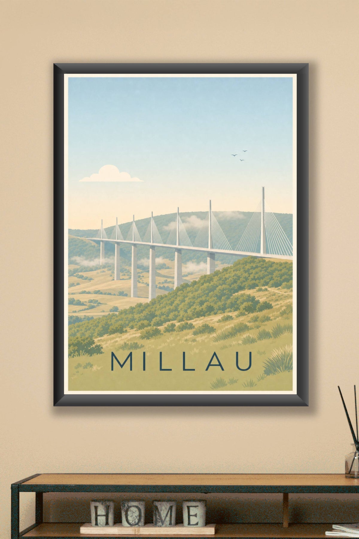Affiche de Millau, poster du viaduc en Aveyron