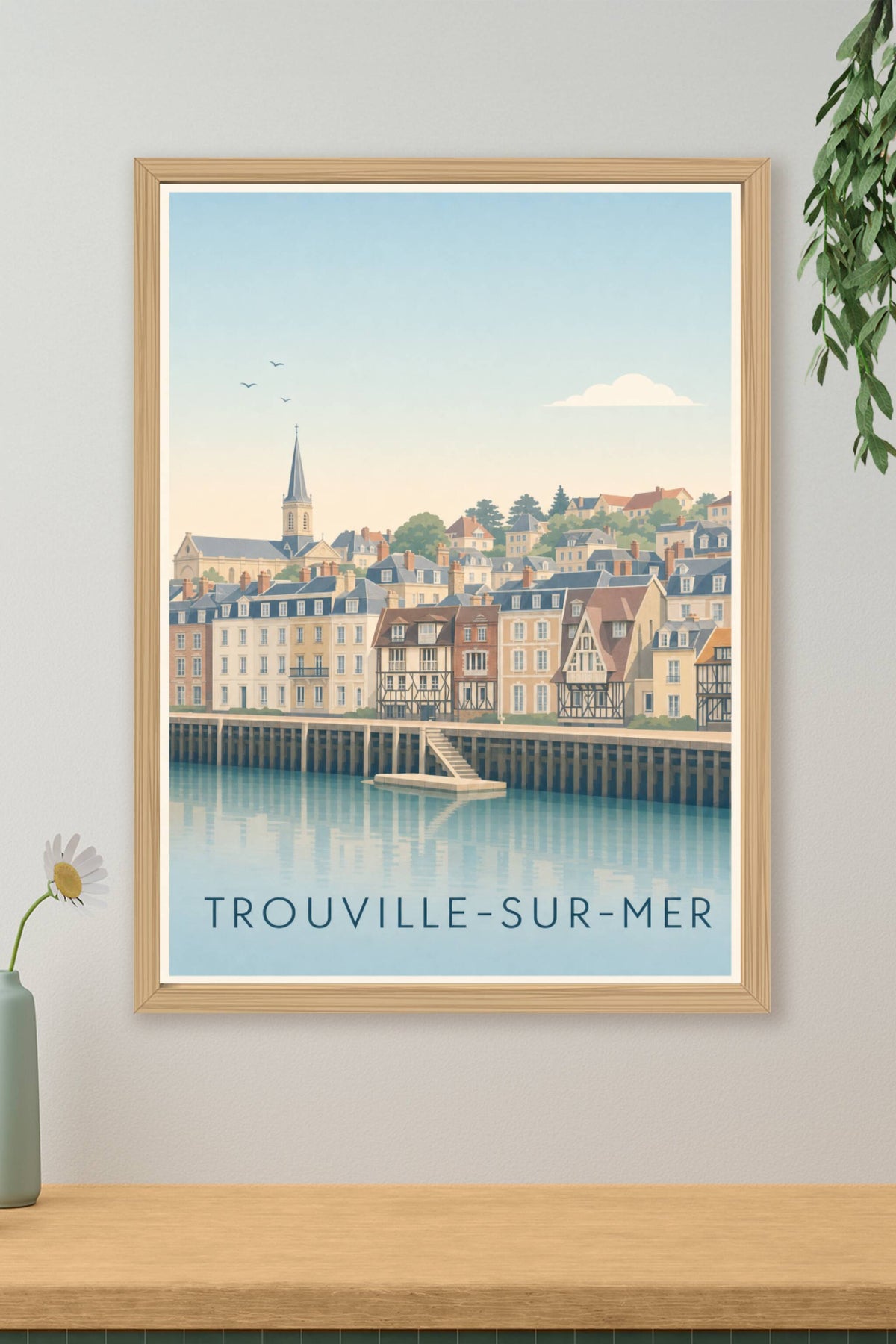 Affiche de Trouville-sur-Mer, poster port de Normandie