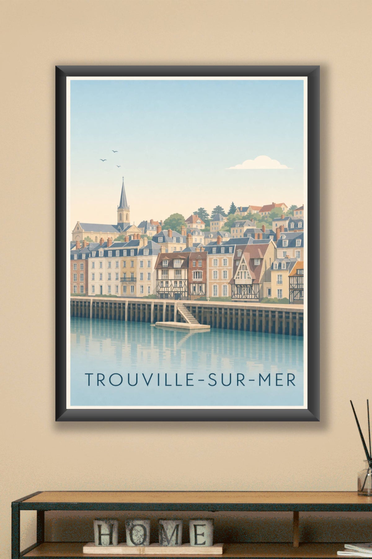 Affiche de Trouville-sur-Mer, poster port de Normandie