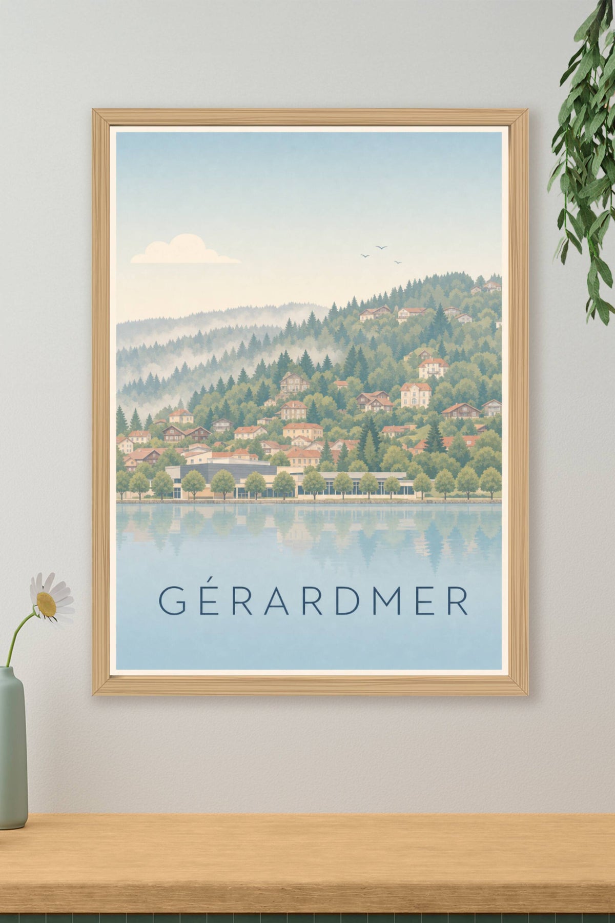 Affiche de Gérardmer, poster lac et sapins