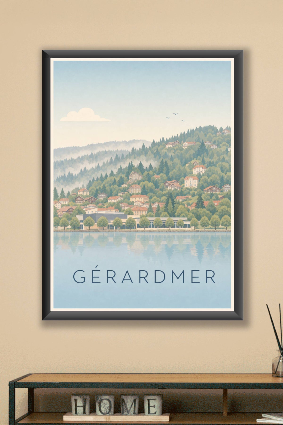 Affiche de Gérardmer, poster lac et sapins