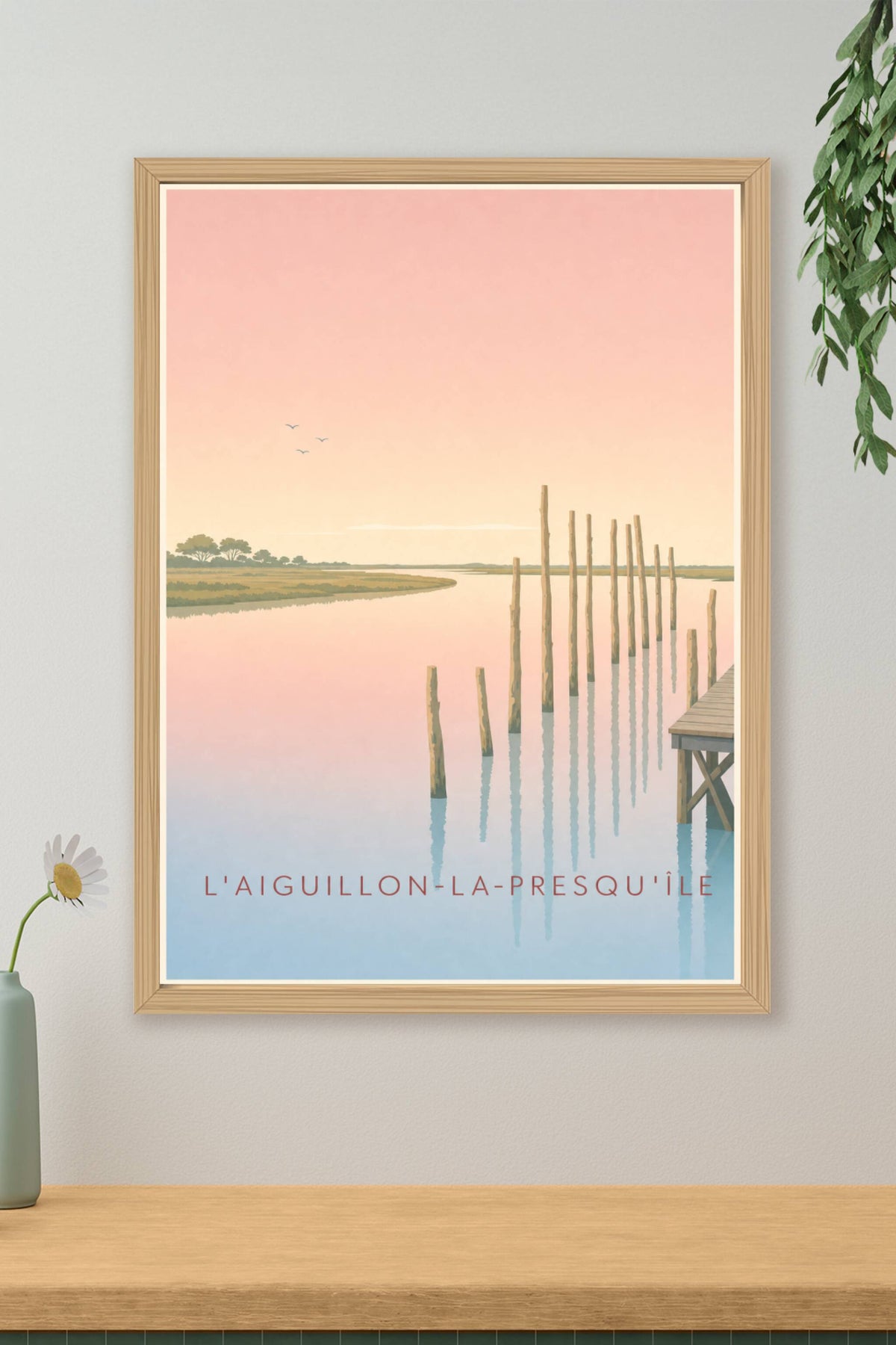 Affiche de l'Aiguillon-la-Presqu'île, poster jetée bois