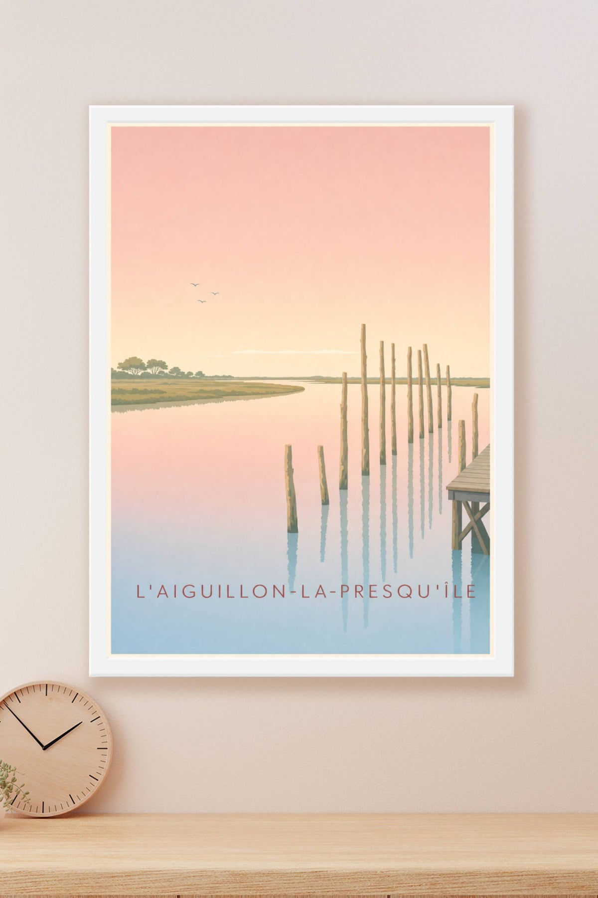 Affiche de l'Aiguillon-la-Presqu'île, poster jetée bois