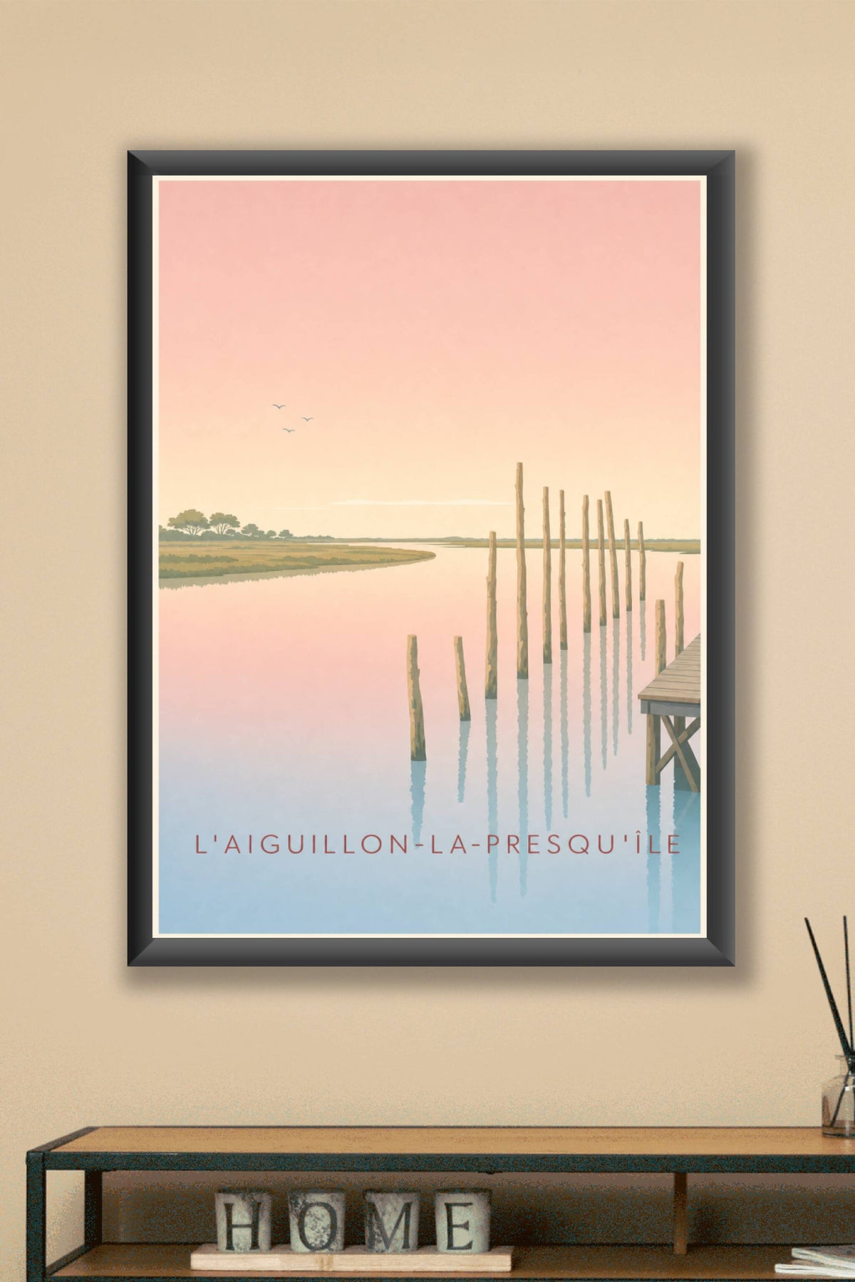 Affiche de l'Aiguillon-la-Presqu'île, poster jetée bois