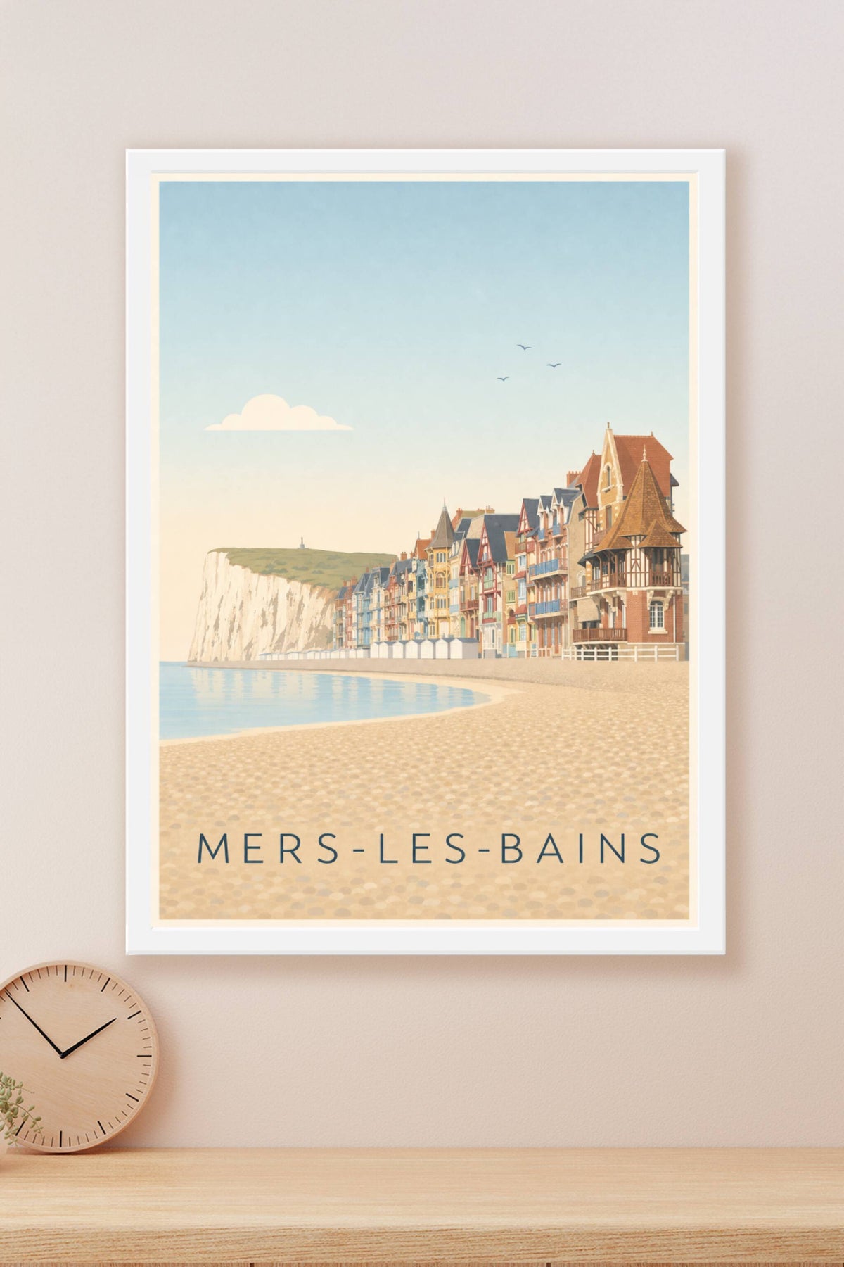 Affiche de Mers-les-Bains, poster villas colorées