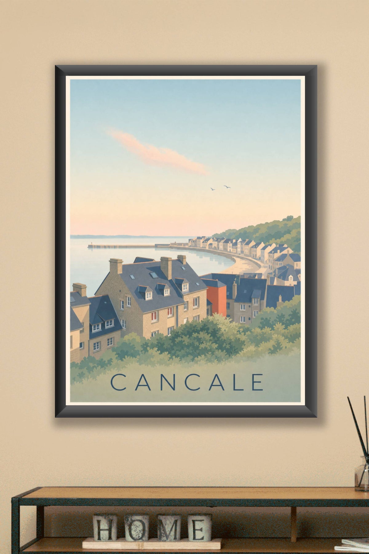 Affiche de Cancale, poster port de la Houle