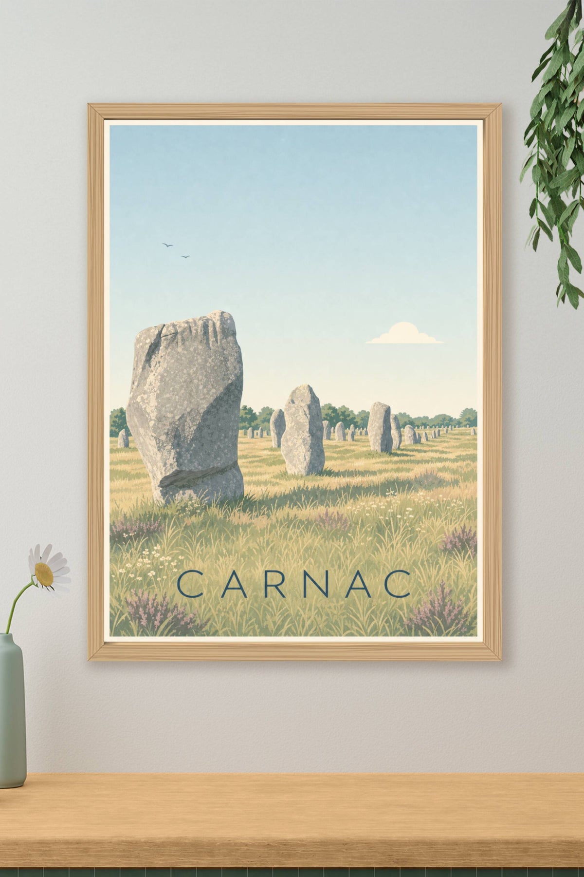 Affiche de Carnac, poster des menhirs de Bretagne