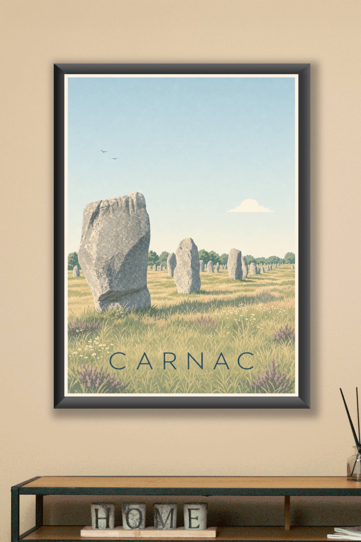 Affiche de Carnac, poster des menhirs de Bretagne