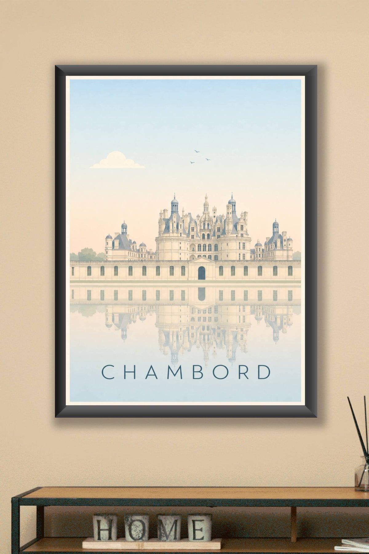 Affiche de Chambord, poster château de la Loire