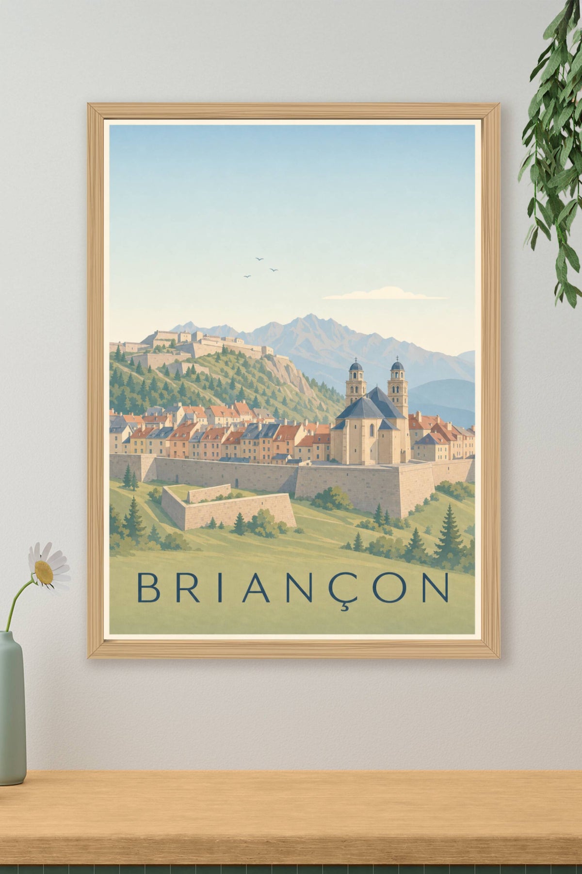 Affiche de Briançon, poster montagnes des Alpes