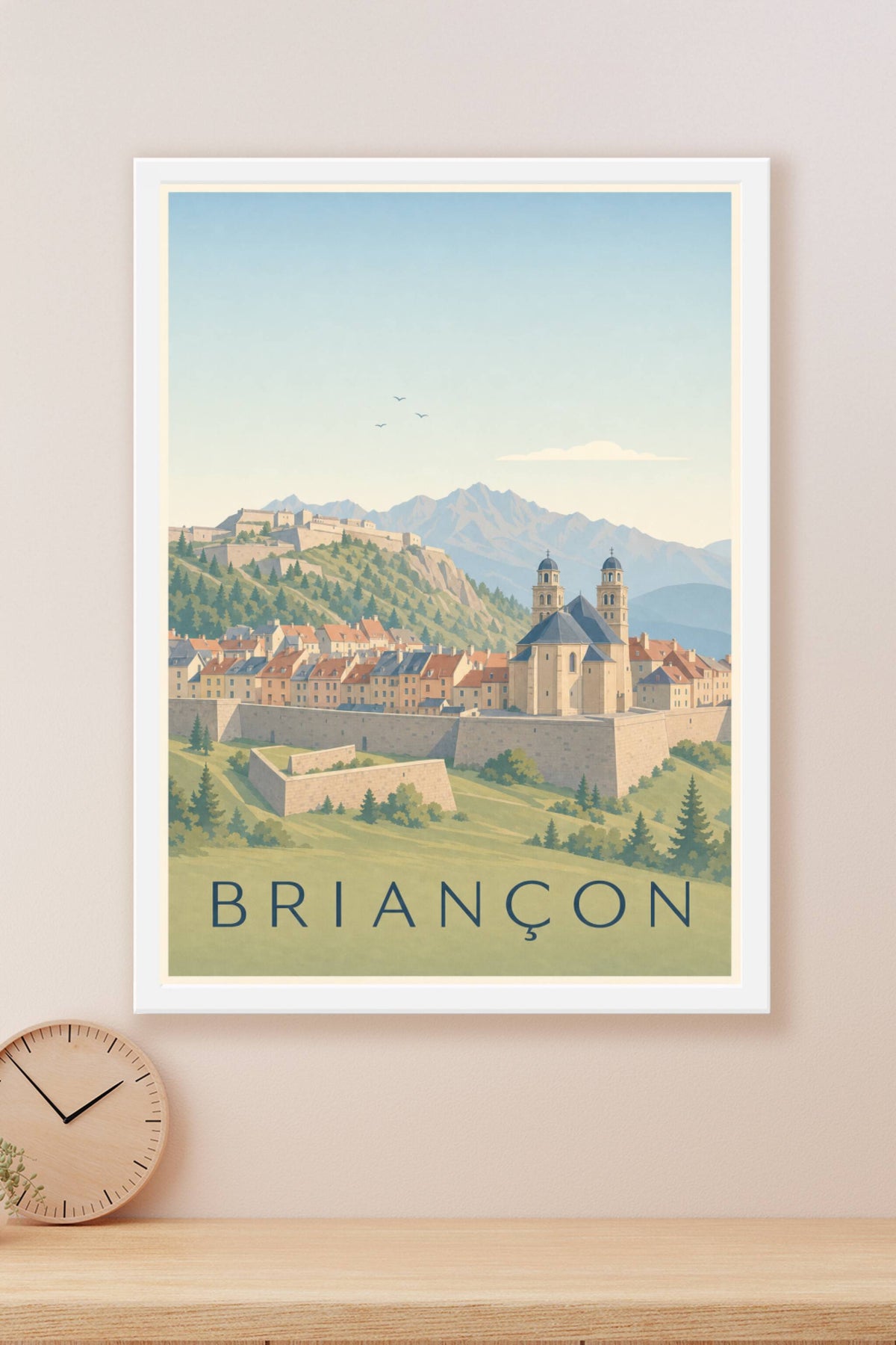 Affiche de Briançon, poster montagnes des Alpes
