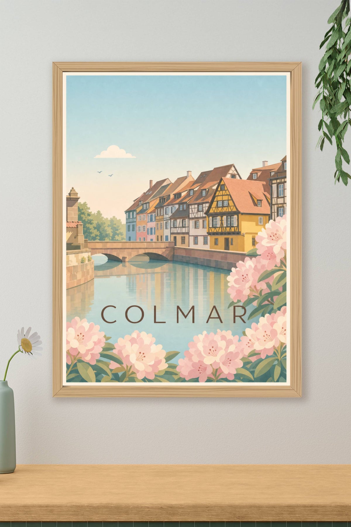 Affiche de Colmar, poster maisons à colombages
