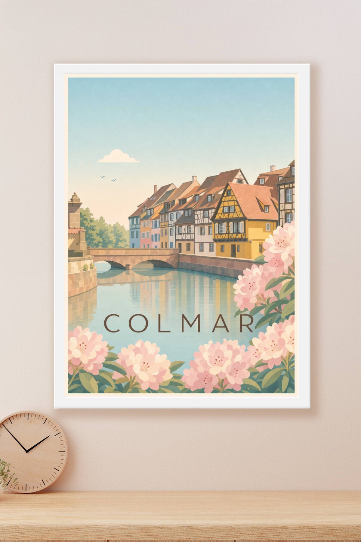 Affiche de Colmar, poster maisons à colombages