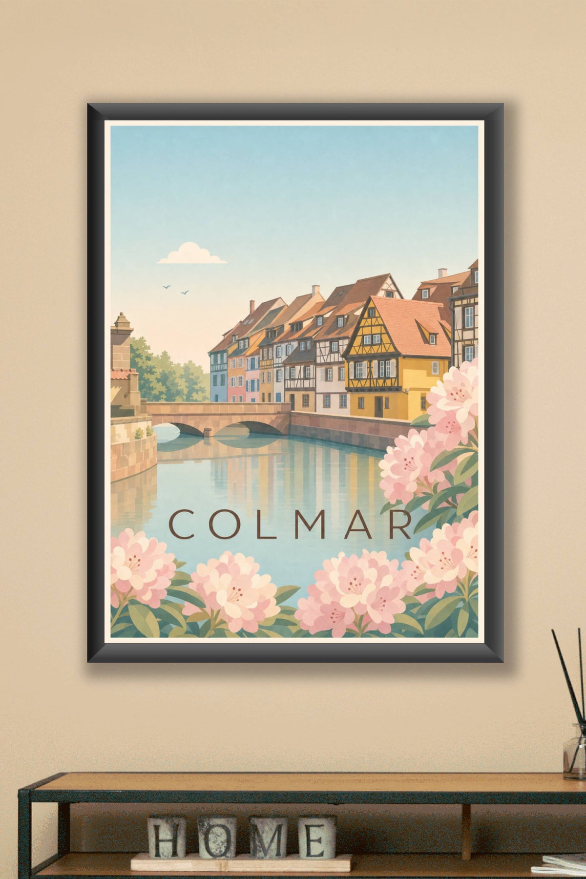 Affiche de Colmar, poster maisons à colombages