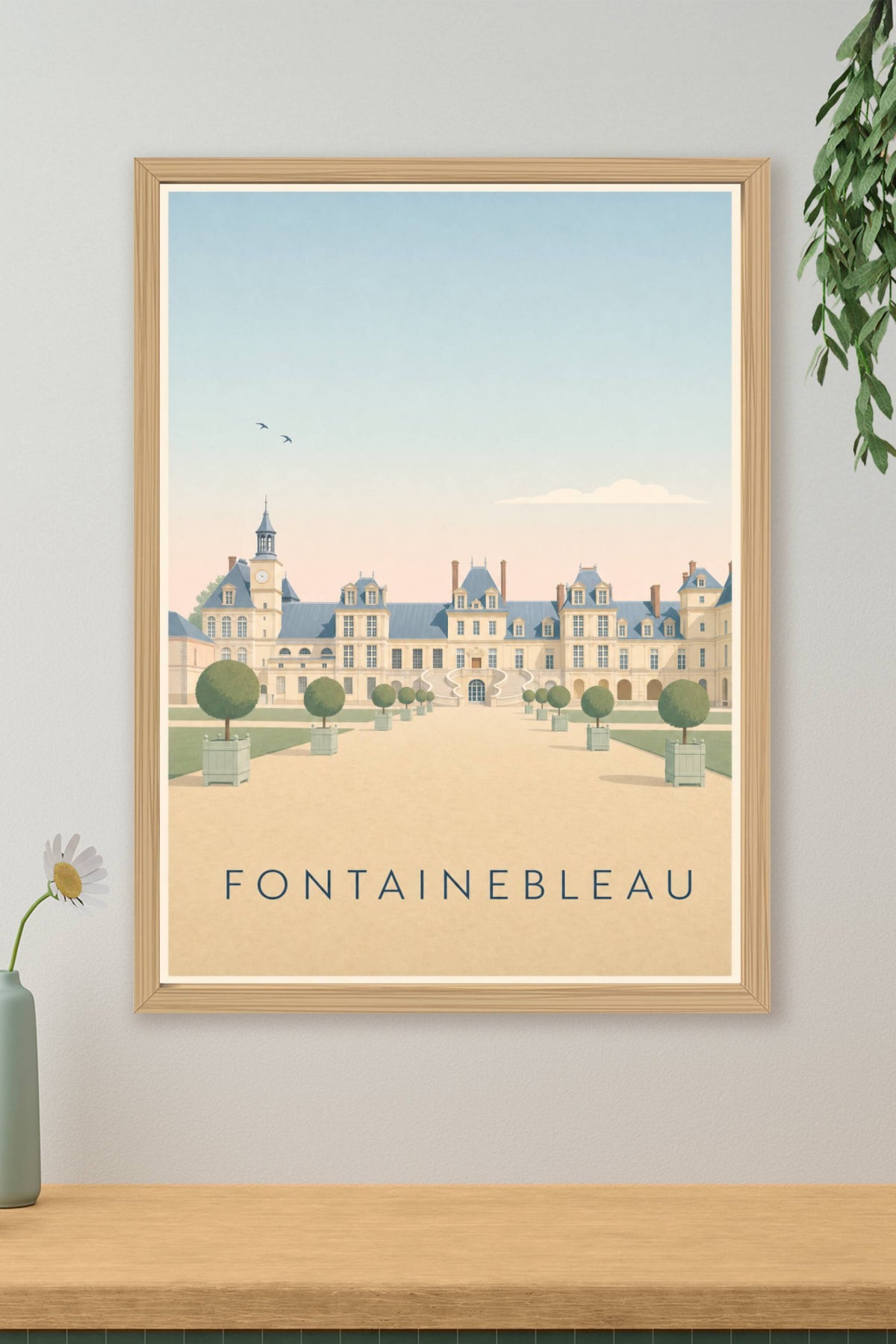 Affiche de Fontainebleau, poster château et jardins
