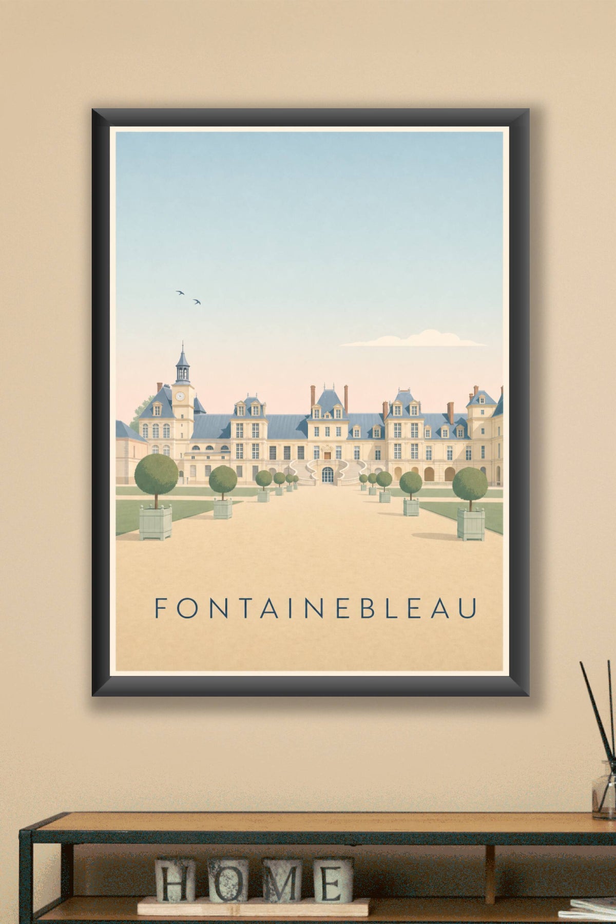Affiche de Fontainebleau, poster château et jardins