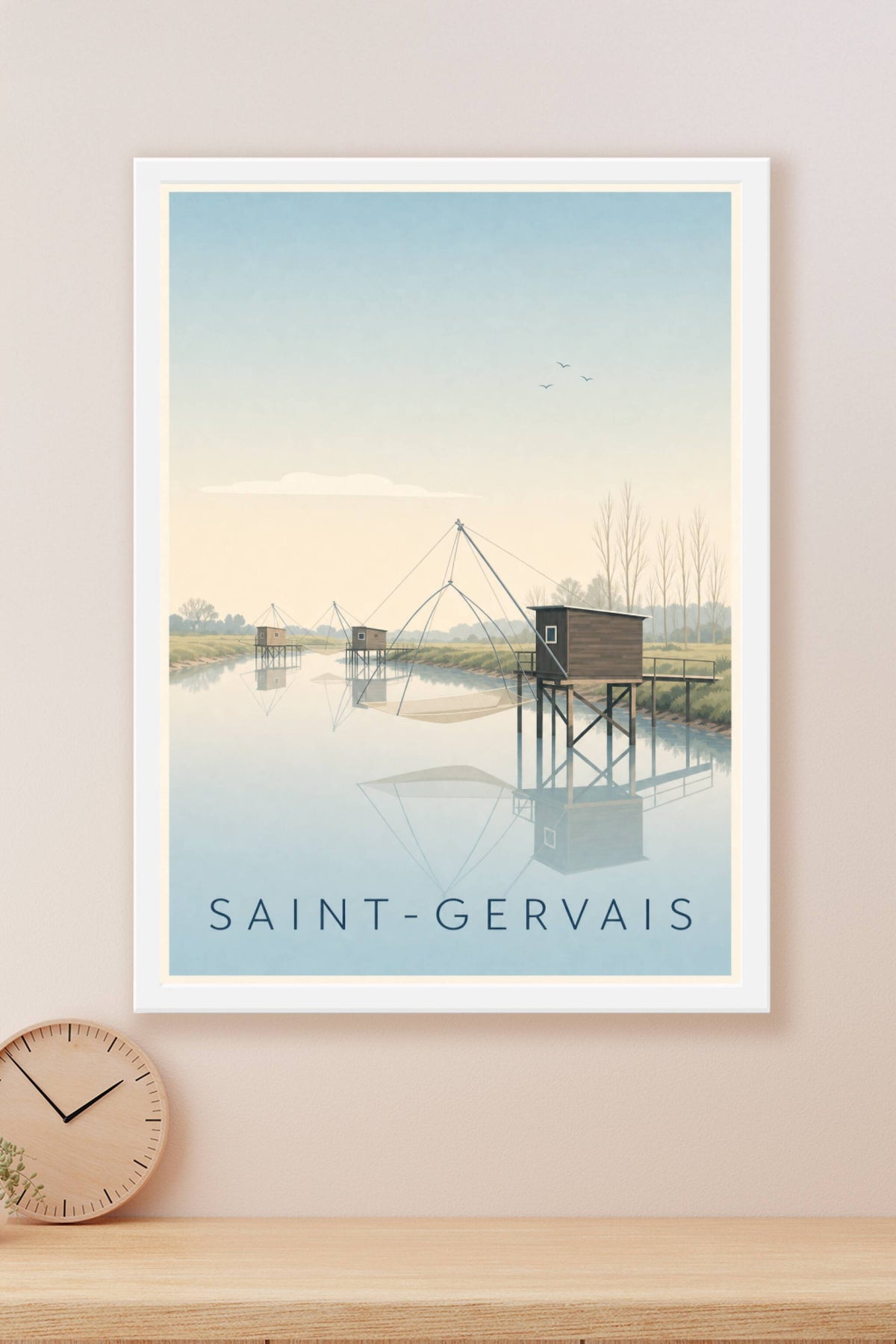 Affiche de Saint-Gervais, poster cabanes de pêche