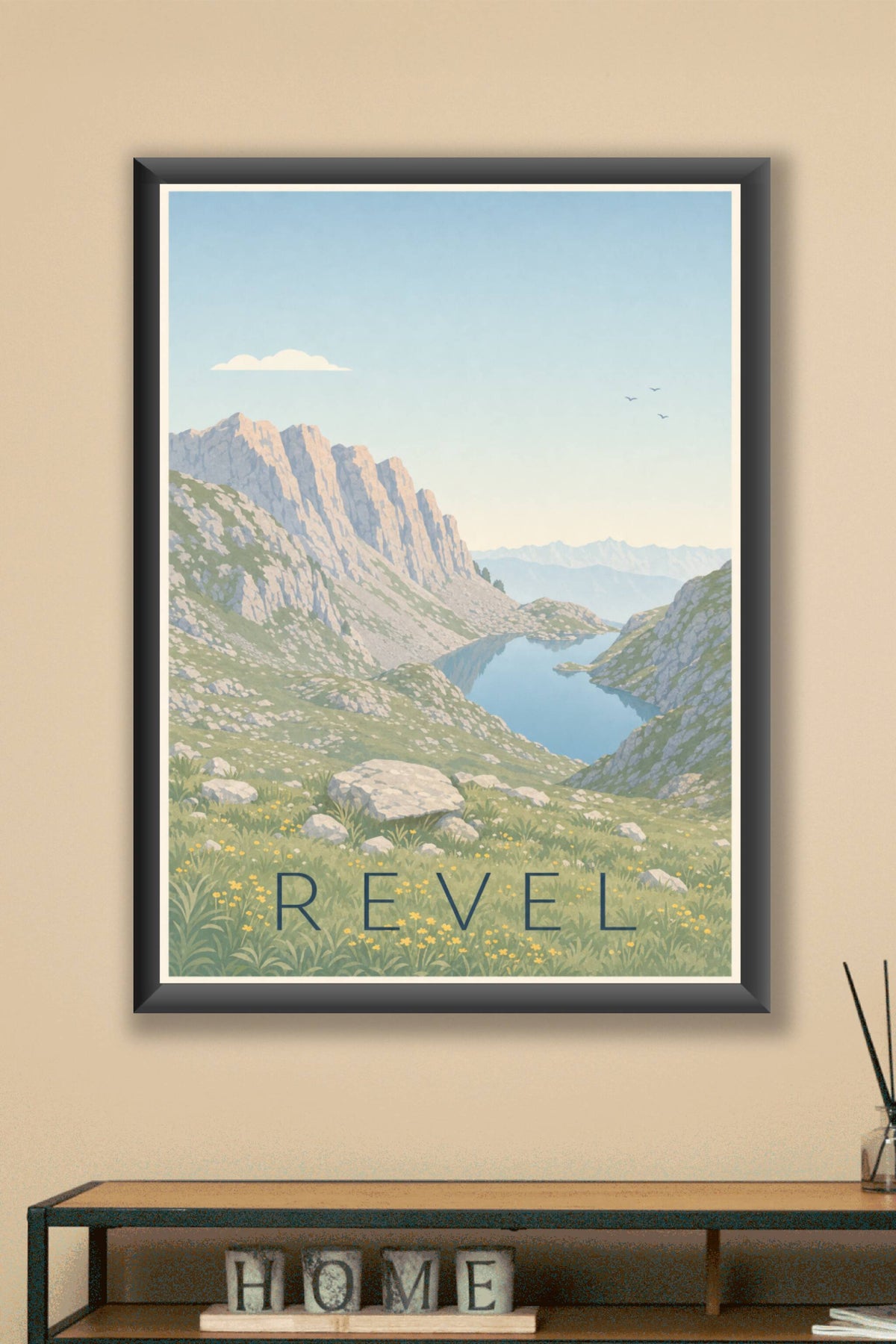 Affiche de Revel, poster lac et montagnes