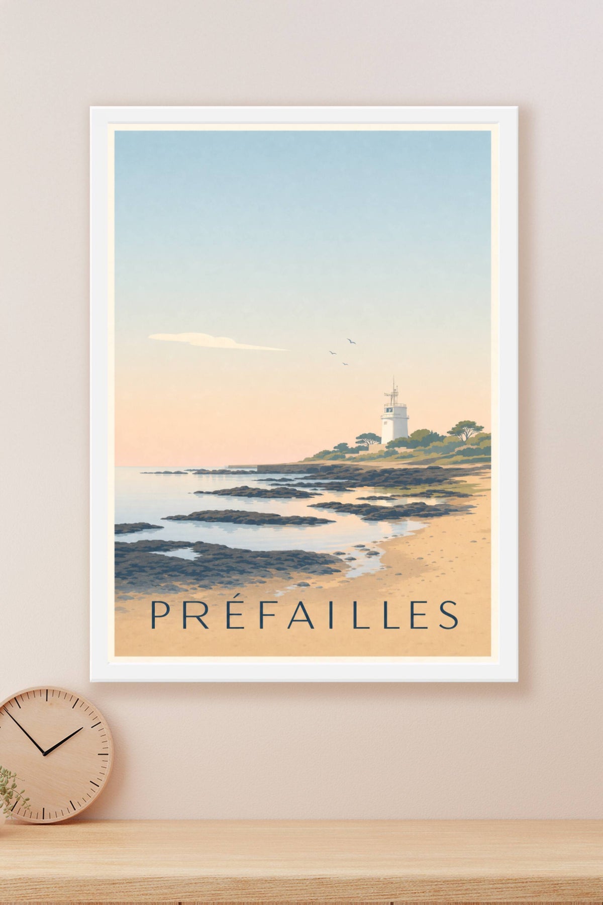Affiche de Préfailles, poster sémaphore et littoral