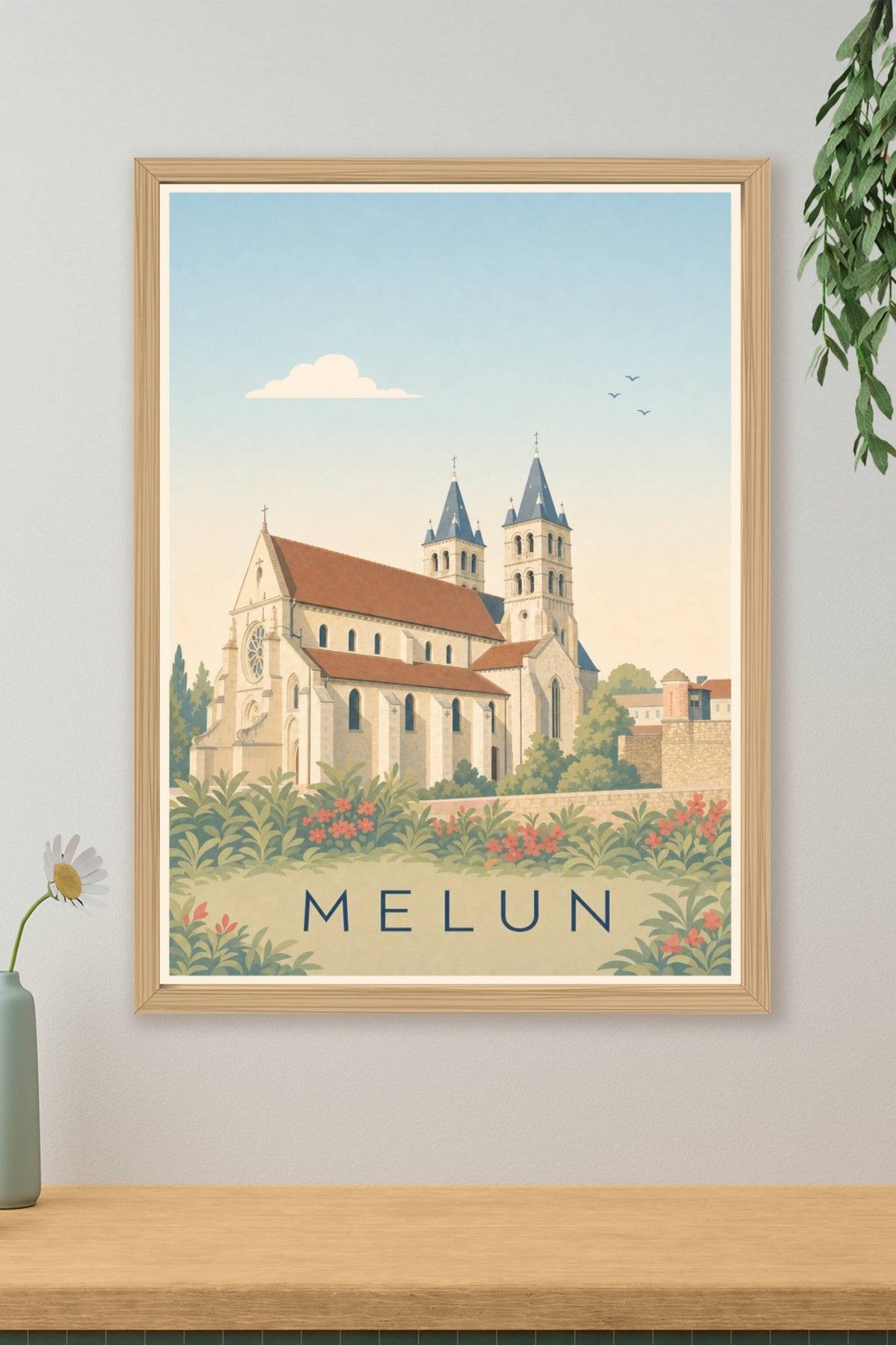 Affiche de Melun, poster Collégiale Notre-Dame