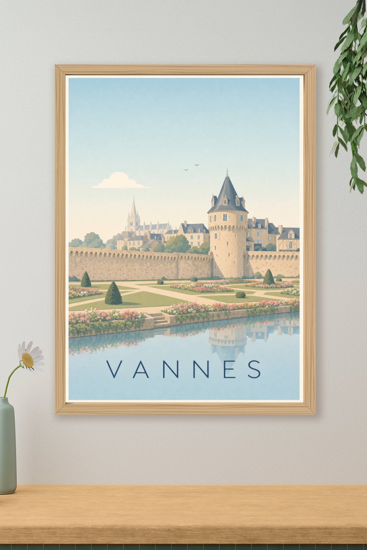 Affiche de Vannes, poster des remparts historiques