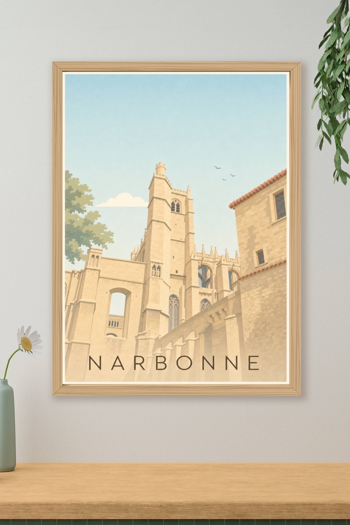 Affiche de Narbonne, poster Cathédrale Saint-Just