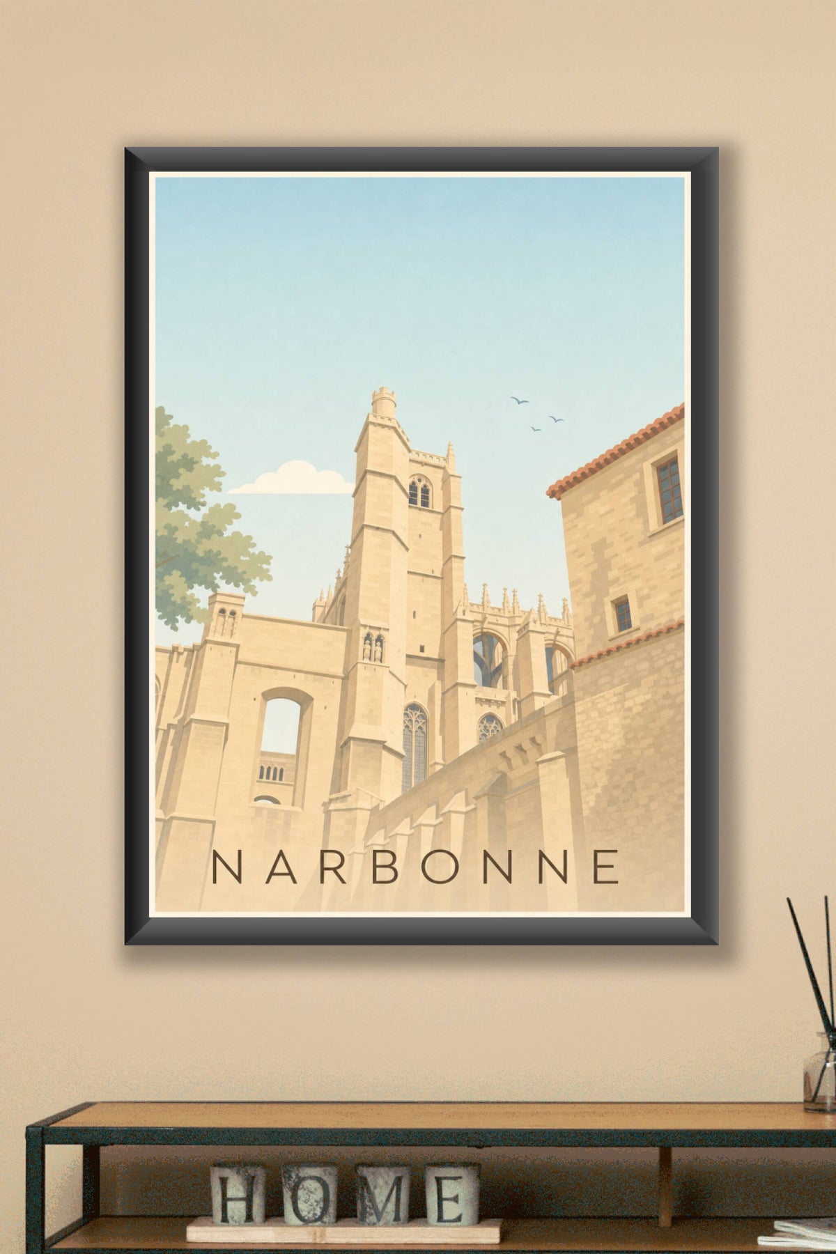 Affiche de Narbonne, poster Cathédrale Saint-Just