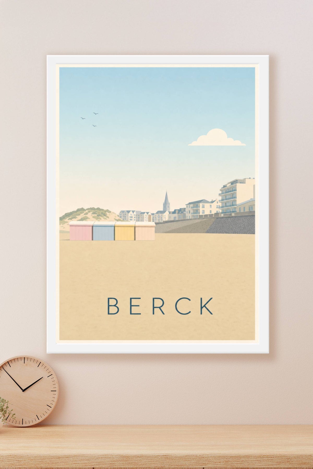 Affiche de Berck, poster cabines colorées