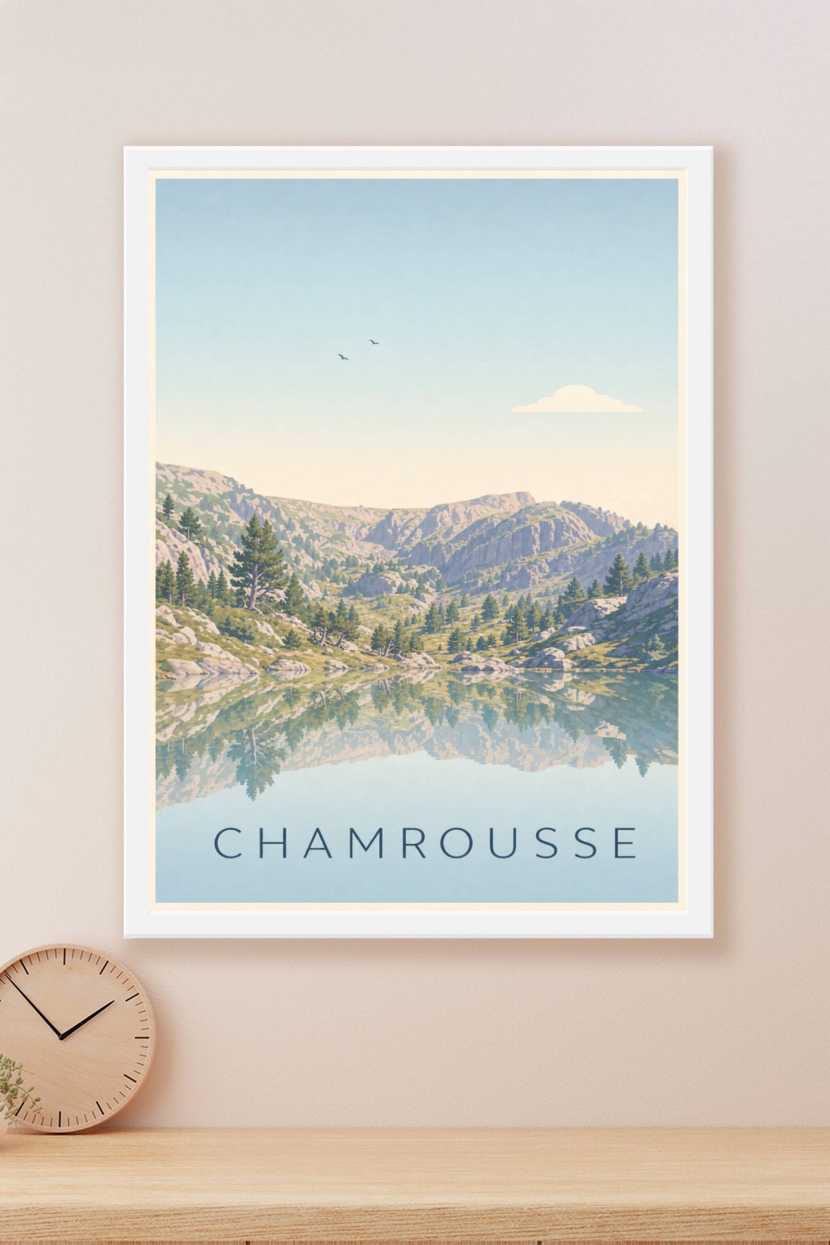 Affiche de Chamrousse, poster lac et sapins