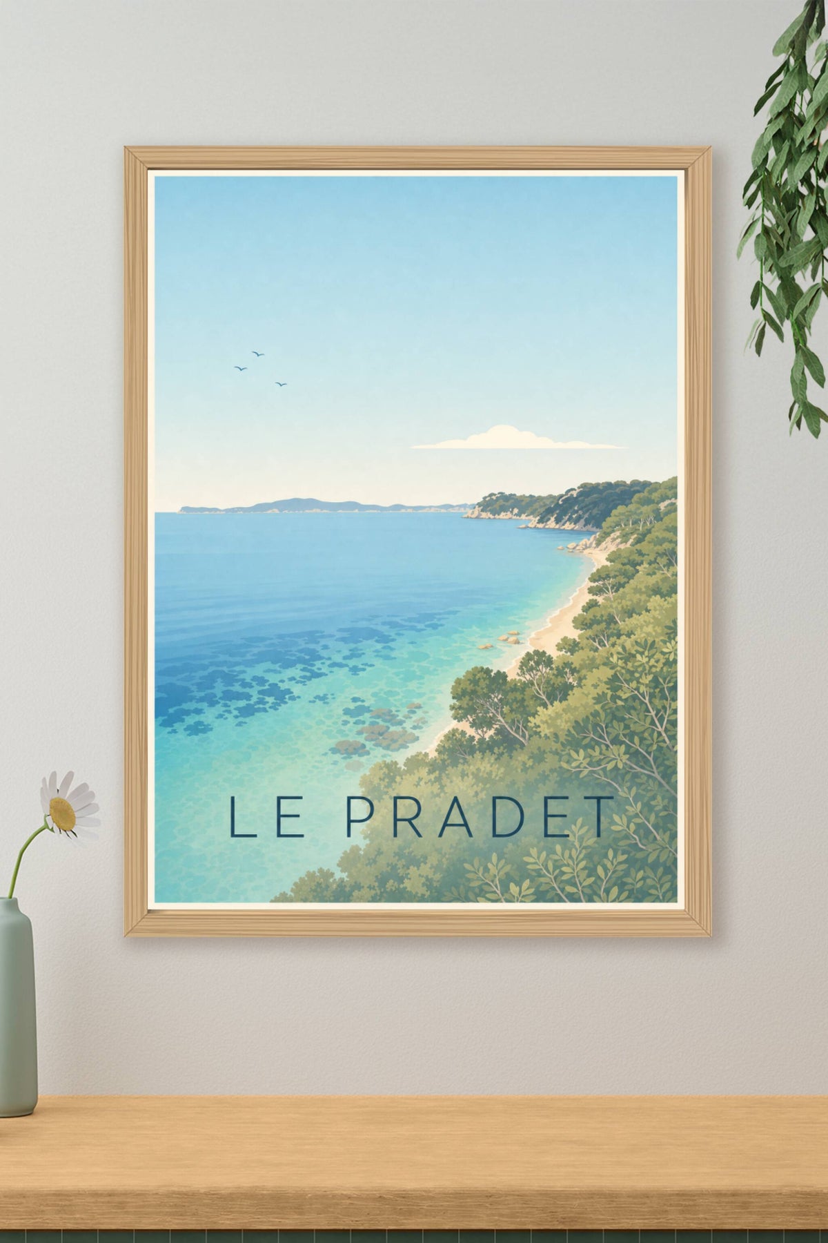 Affiche Le Pradet, poster plage de la Garonne