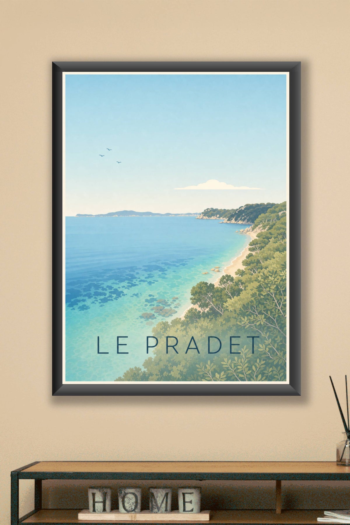 Affiche Le Pradet, poster plage de la Garonne