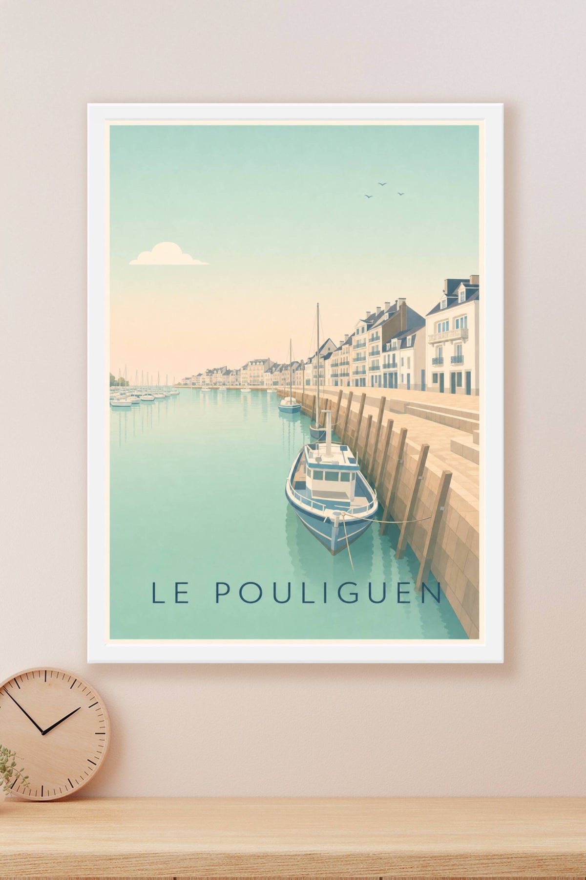 Affiche du Pouliguen, poster port et bateaux