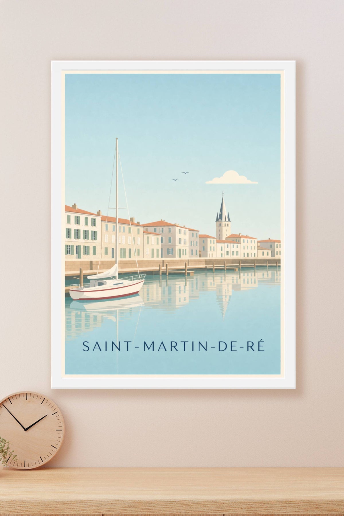 Affiche de Saint-Martin-de-Ré, poster du port et clocher