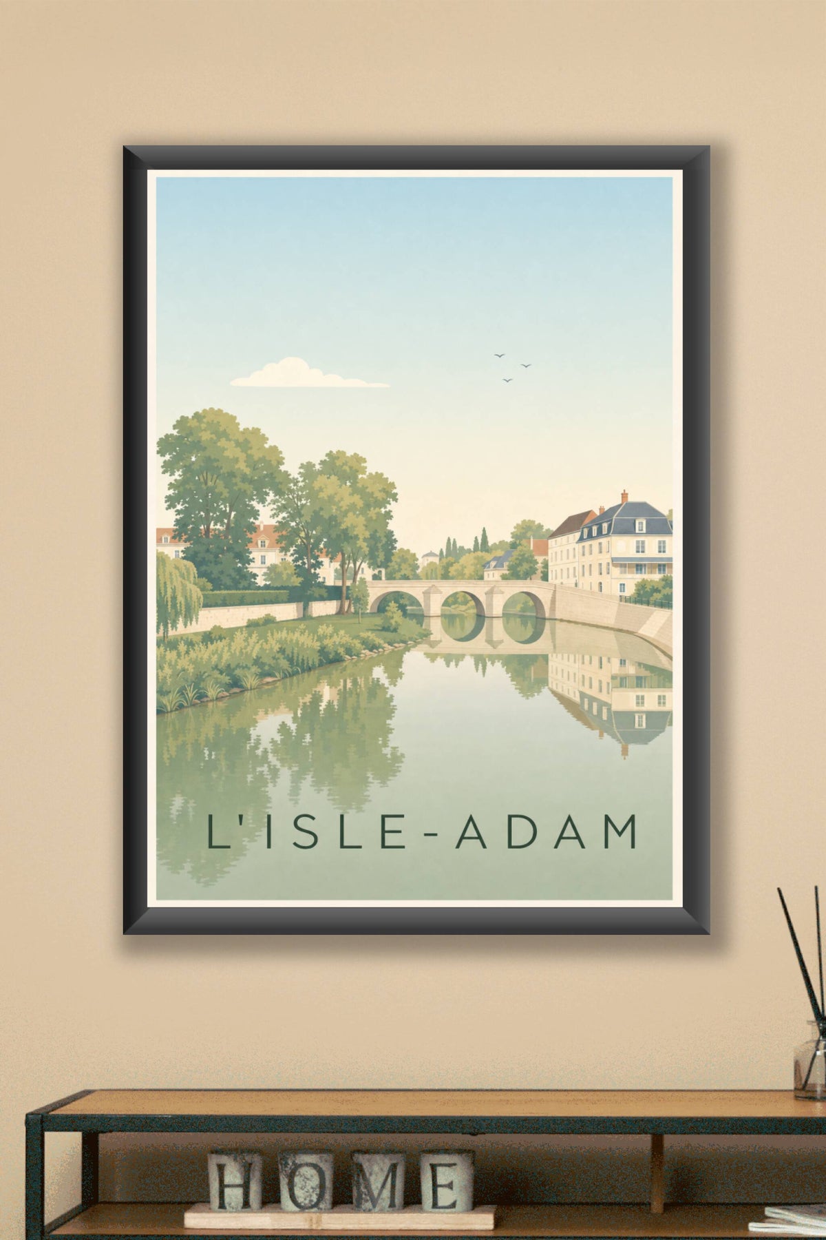 Affiche de L'Isle-Adam, poster pont de pierre