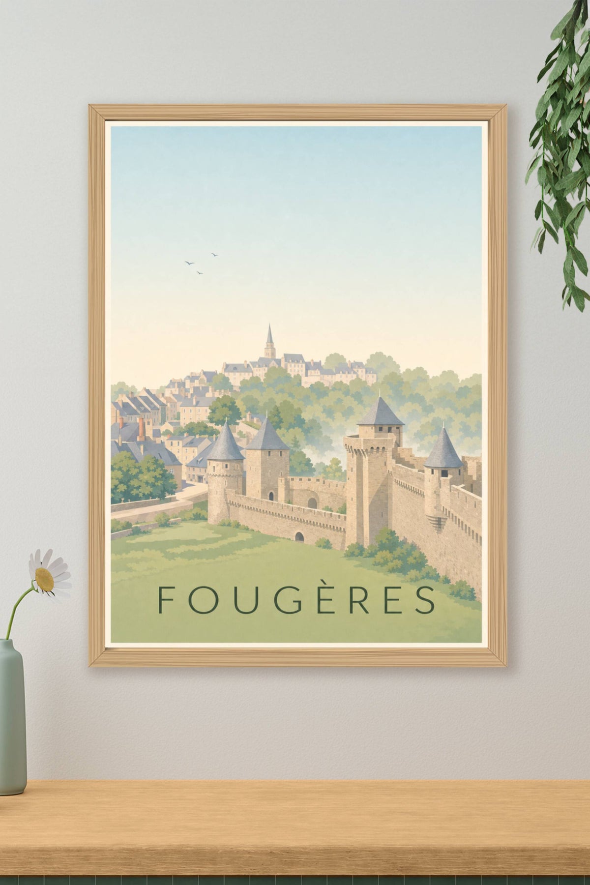 Affiche de Fougères, poster château médiéval