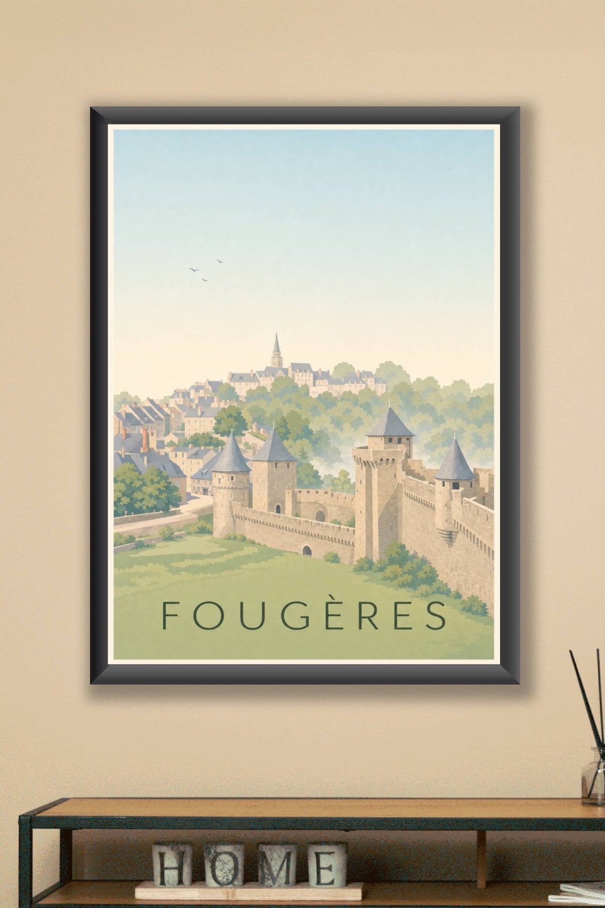Affiche de Fougères, poster château médiéval