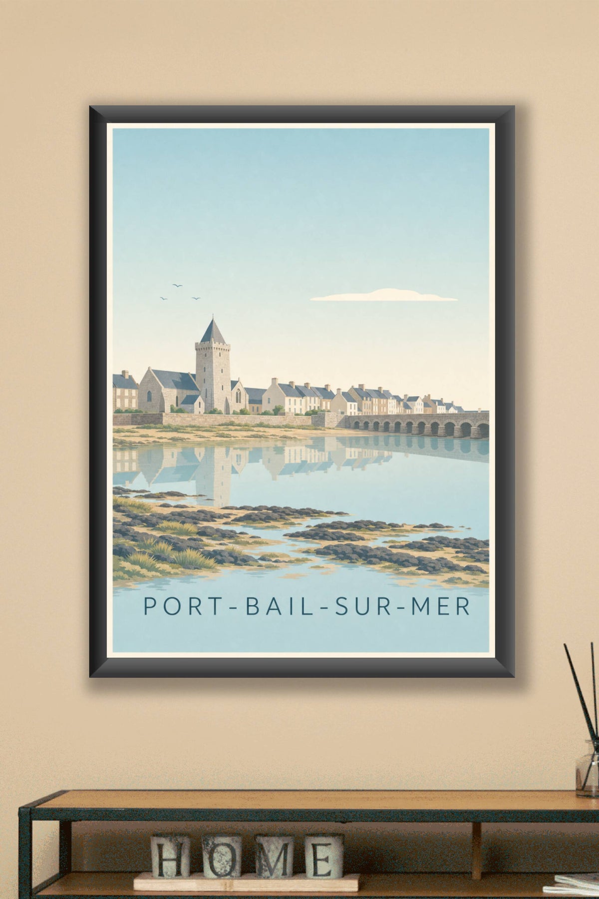 Affiche de Port-Bail-sur-Mer, poster Normandie