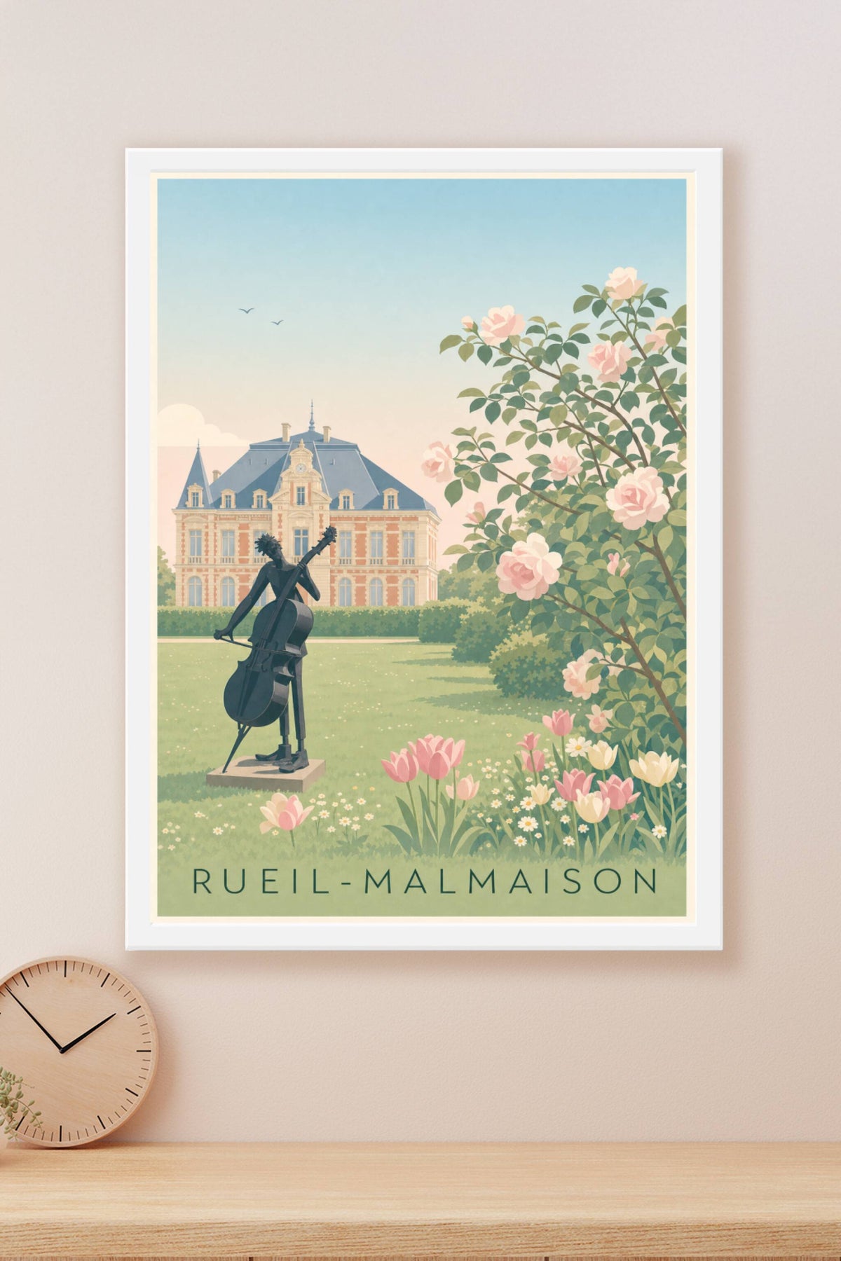 Affiche de Rueil-Malmaison, poster château et roses