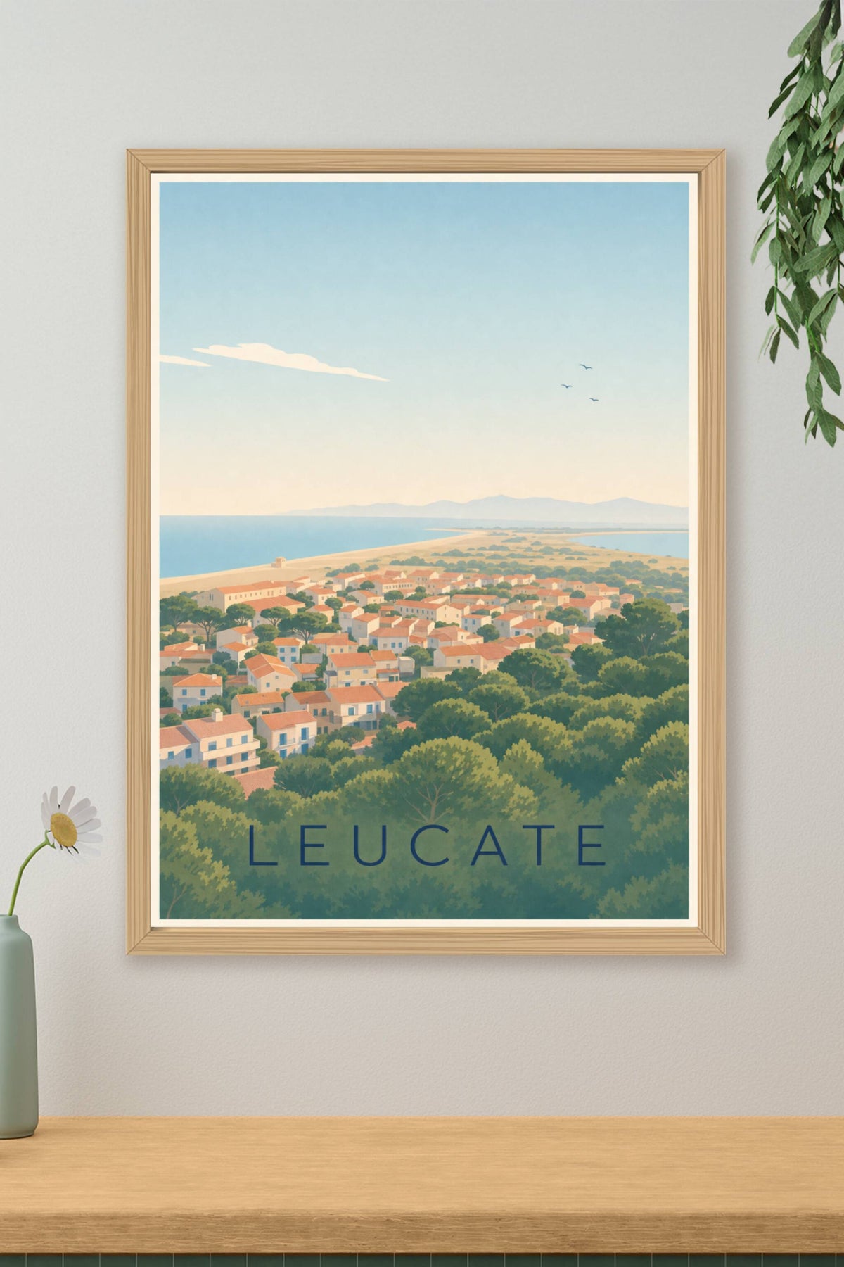 Affiche de Leucate, poster vue sur le village
